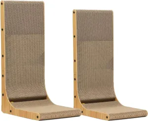 L Shape Cat Scratcher, 2Pack - 23.6 Inch Cat Scratchers for Indoor Cats, Protecting Furniture Cat Scratch Pad, Cardboard Cat Scratching with Ball Toy