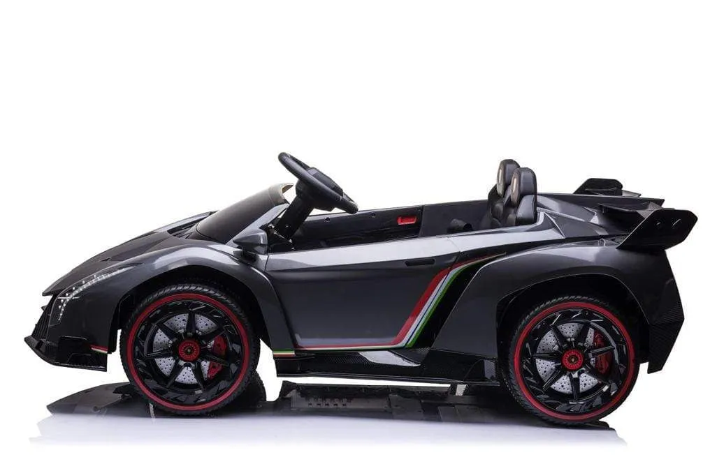 Licensed Lamborghini Veneno Exotic Kids Car with Bluetooth | Gray