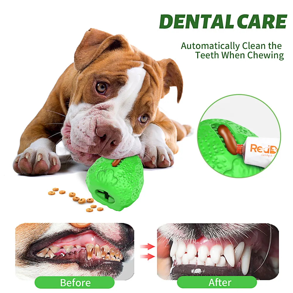 MASBRILL Rubber Dog Chew Toys, Treat Food Dispensing Dog Toys for Teeth Cleaning, Interactive Dog Toys for Small Medium Large Dogs