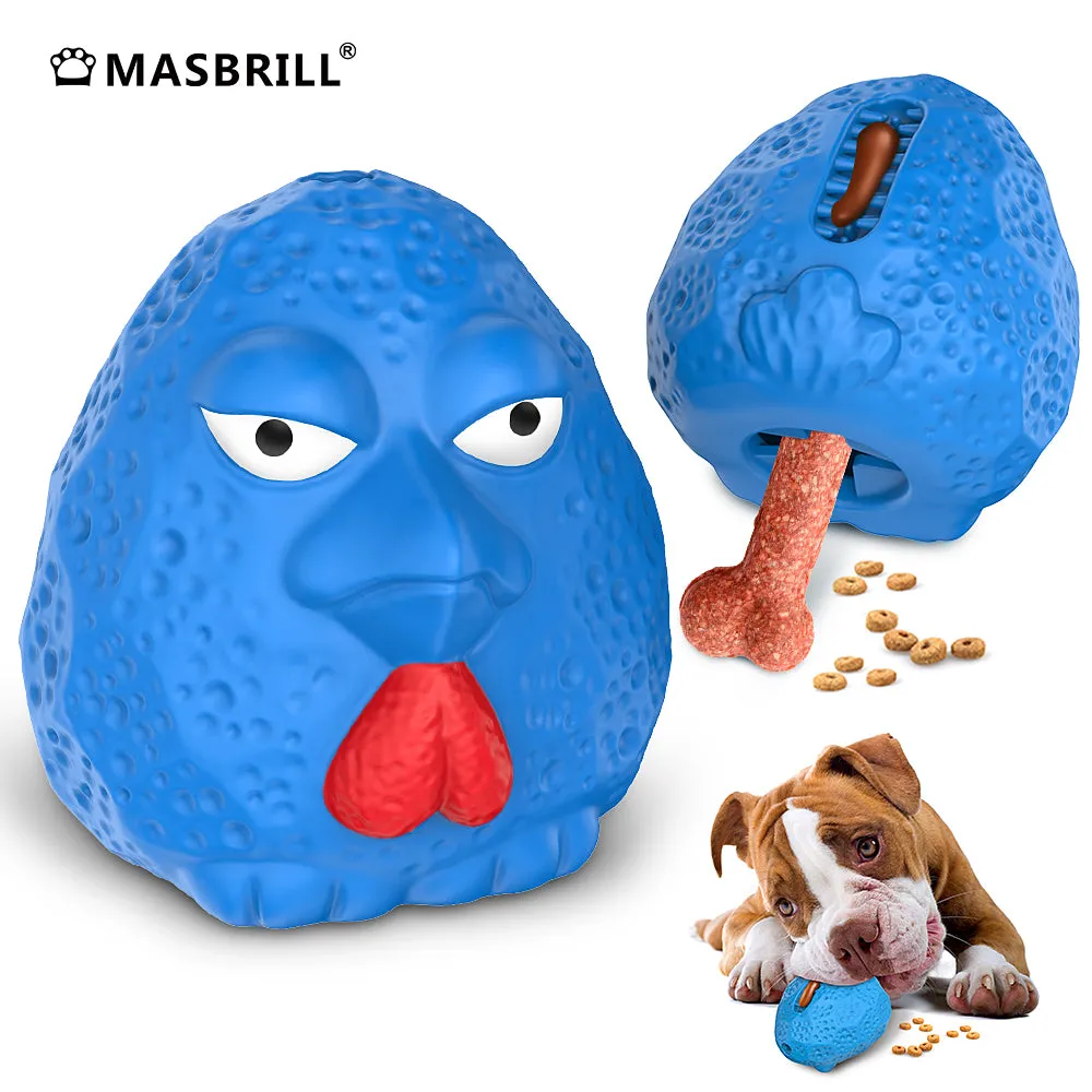 MASBRILL Rubber Dog Chew Toys, Treat Food Dispensing Dog Toys for Teeth Cleaning, Interactive Dog Toys for Small Medium Large Dogs