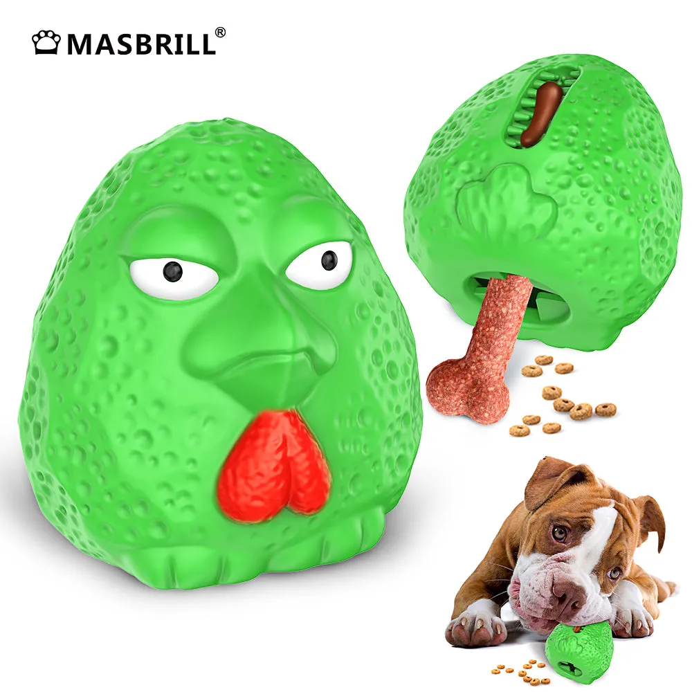 MASBRILL Rubber Dog Chew Toys, Treat Food Dispensing Dog Toys for Teeth Cleaning, Interactive Dog Toys for Small Medium Large Dogs