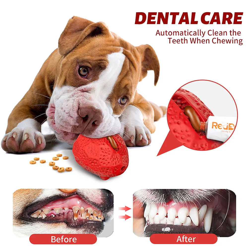 MASBRILL Rubber Dog Chew Toys, Treat Food Dispensing Dog Toys for Teeth Cleaning, Interactive Dog Toys for Small Medium Large Dogs