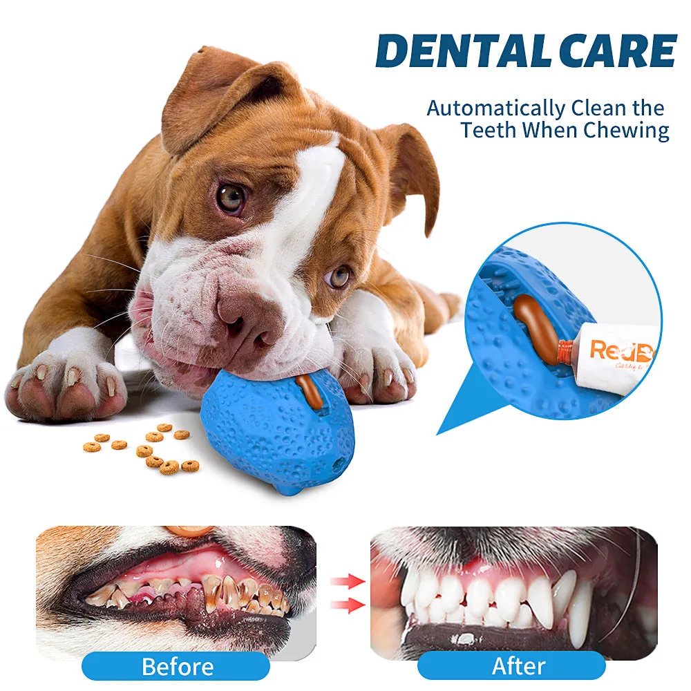 MASBRILL Rubber Dog Chew Toys, Treat Food Dispensing Dog Toys for Teeth Cleaning, Interactive Dog Toys for Small Medium Large Dogs