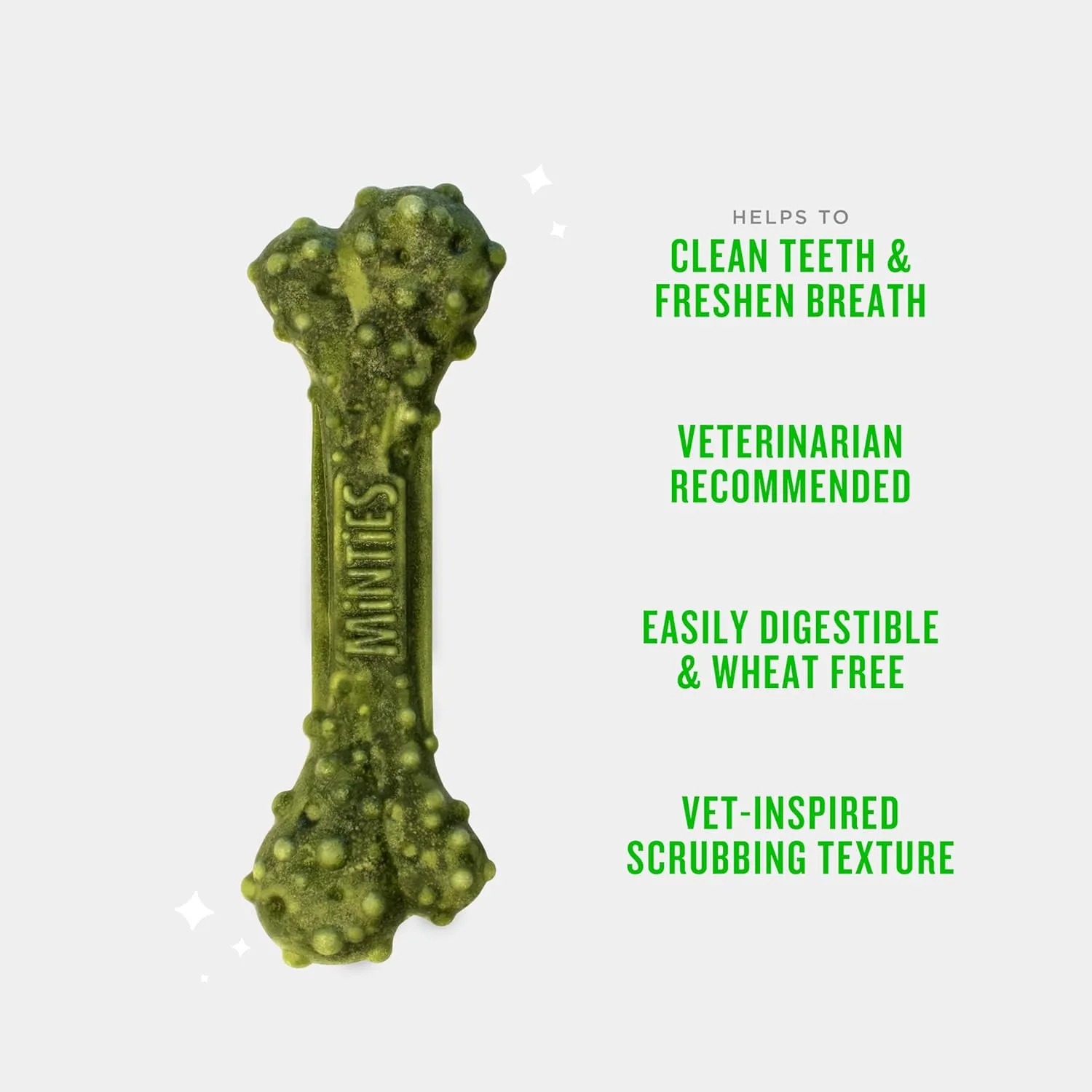 Minties Dental Chews for Dogs, 8 Count, Vet-Recommended Mint-Flavored Treats for Medium Dogs 25-50 lbs, Dental Bones Clean Teeth, Fight Bad Breath, and Removes Plaque and Tartar