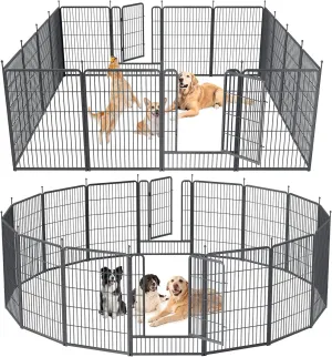 Musen Dog Playpen Outdoor, 16 Panels Dog Pen 40" Height Dog Fence Exercise Pen with Doors for Large/Medium/Small Dogs, Portable Pet Playpen for Yard, RV, Camping, Hammer Paint Finish