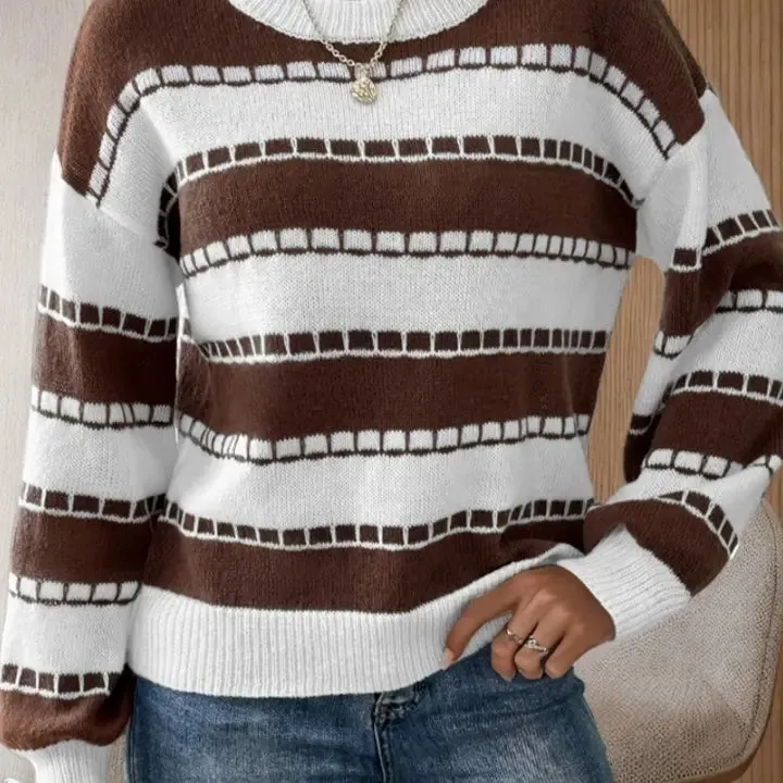 Nikki Coffee Striped Sweater