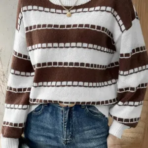 Nikki Coffee Striped Sweater