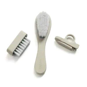 Nouka Baby Grooming Set (Brush/Nail Clippers/Nail Brush) in Color Sand