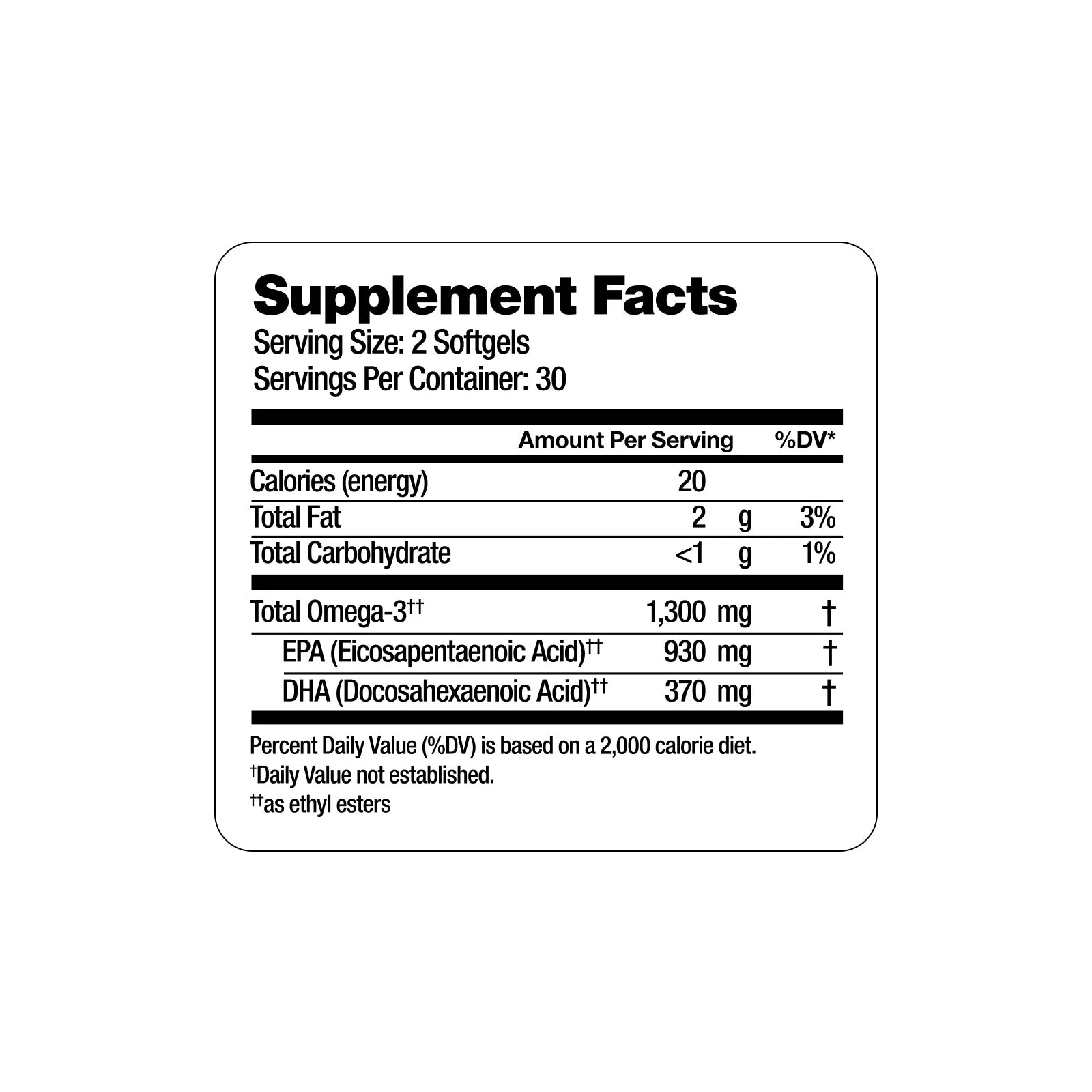 Oceanblue Professional Vegan Omega-3 1300-60 Count - Plant-Based Fish Oil Alternative