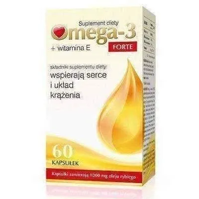 Omega-3 1000mg Forte   Vitamin E x 60 capsules Fish Oil Fatty Acids EPA DHA