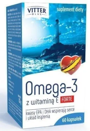 Omega-3 1000mg Forte   Vitamin E x 60 capsules Fish Oil Fatty Acids EPA DHA