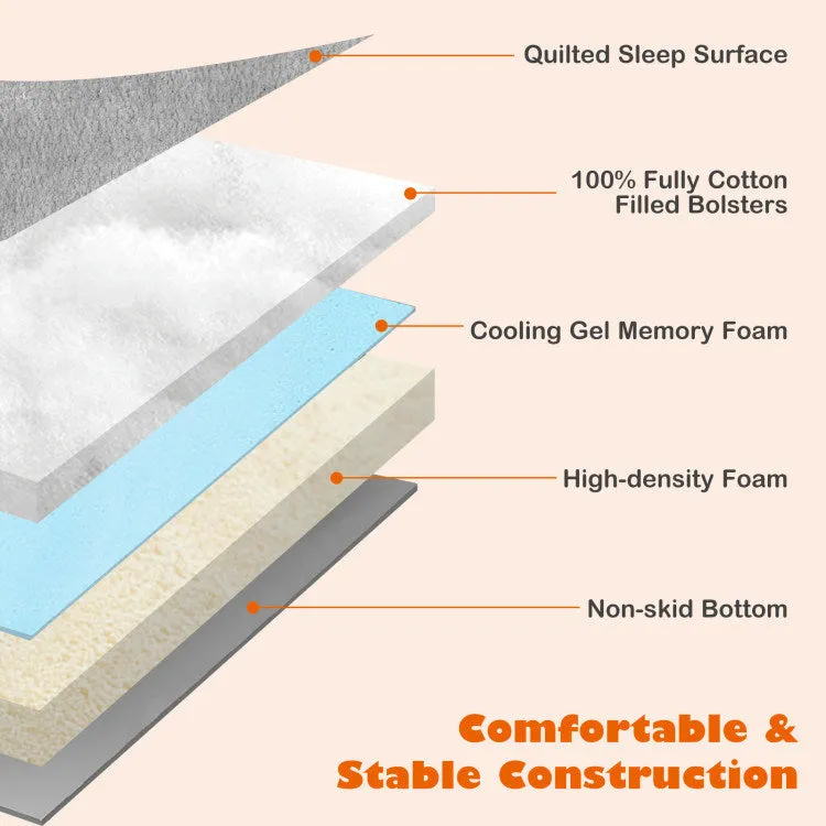 Orthopedic Memory Foam Bed with Headrest for Large Dogs