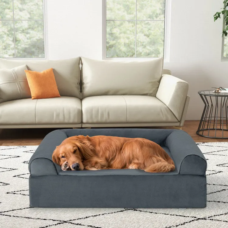 Orthopedic Memory Foam Bed with Headrest for Large Dogs
