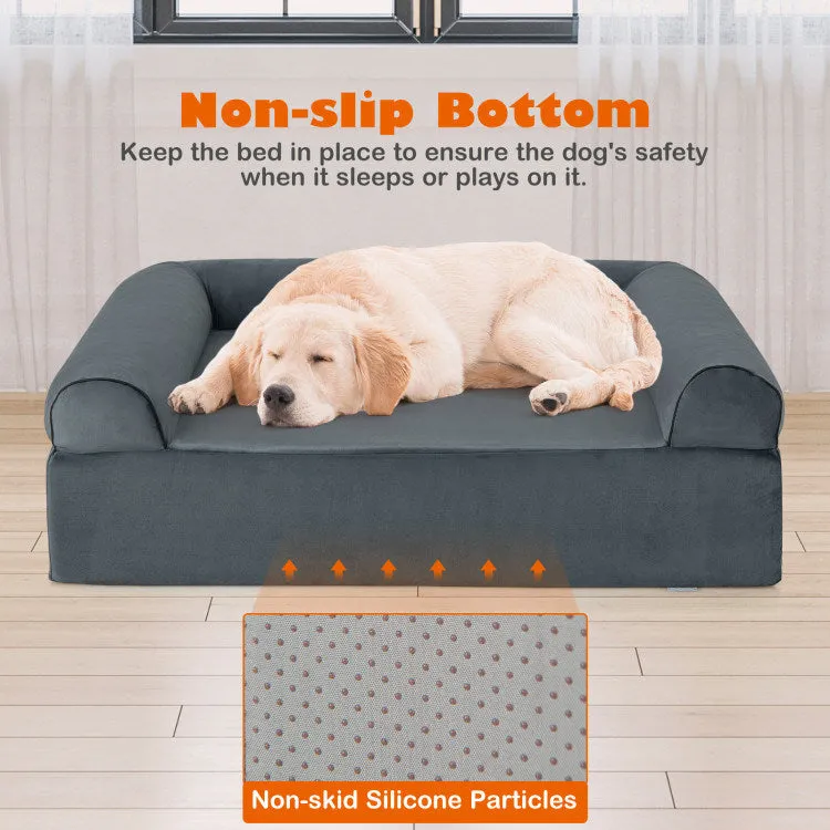 Orthopedic Memory Foam Bed with Headrest for Large Dogs