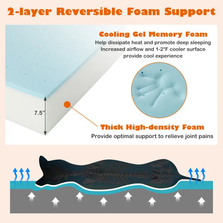 Orthopedic Memory Foam Bed with Headrest for Large Dogs