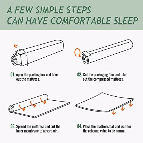 PayLessHere 10 Inch Mattress Green Tea Memory Foam Mattress CertiPUR-US Certified,Removable Soft Cover,Fiberglass Free,Twin mattresses for Bed Frame, Bunk Bed, Trundle, Daybed,White