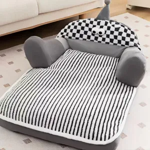 Pet Couch BedPet Bed for Medium Small Cats & DogsFluffy Cat Sofa with Premium Soft Corduroy FleeceSoft Calming Cat Sofa Beds for Cats Anti-Slip Bottom and Removable Washable Cover (grey, X-Large)