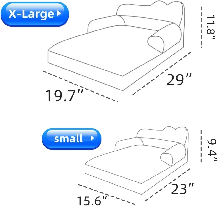 Pet Couch BedPet Bed for Medium Small Cats & DogsFluffy Cat Sofa with Premium Soft Corduroy FleeceSoft Calming Cat Sofa Beds for Cats Anti-Slip Bottom and Removable Washable Cover (grey, X-Large)