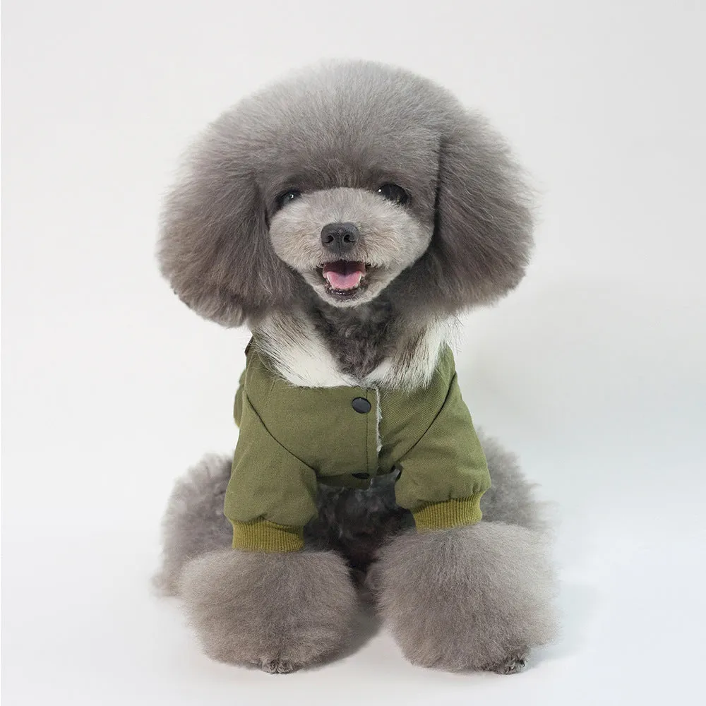 Pet / Dog Fashion Faux Fur Hooded Plush Parker