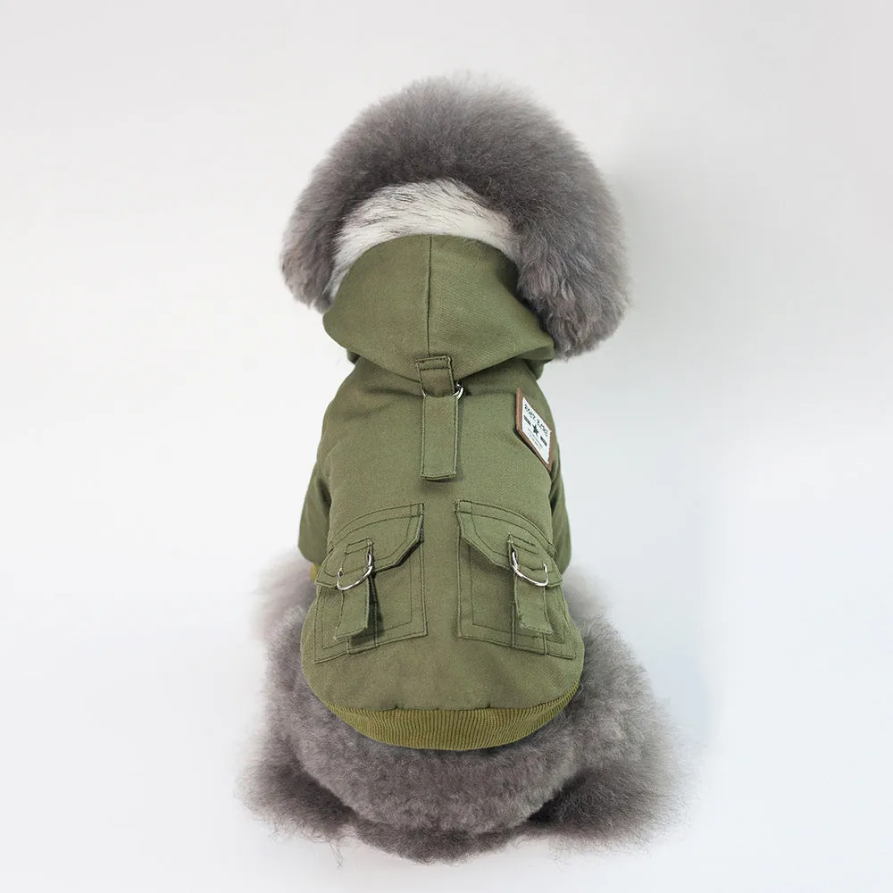Pet / Dog Fashion Faux Fur Hooded Plush Parker