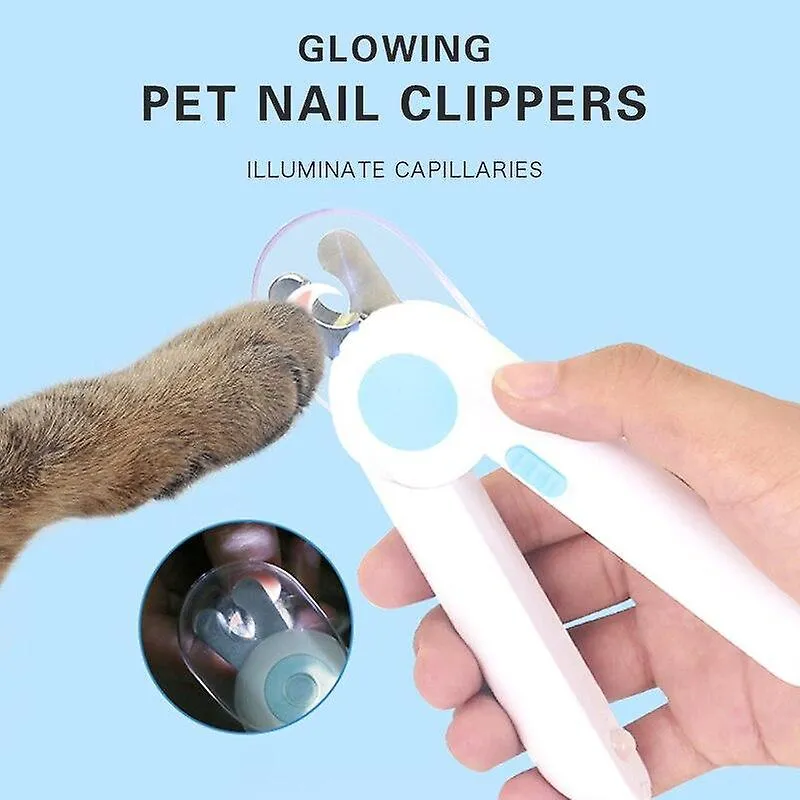 Pet nail tools pet nail clipper dog cat nail toe claw clippers scissor led light nails trimmer blue