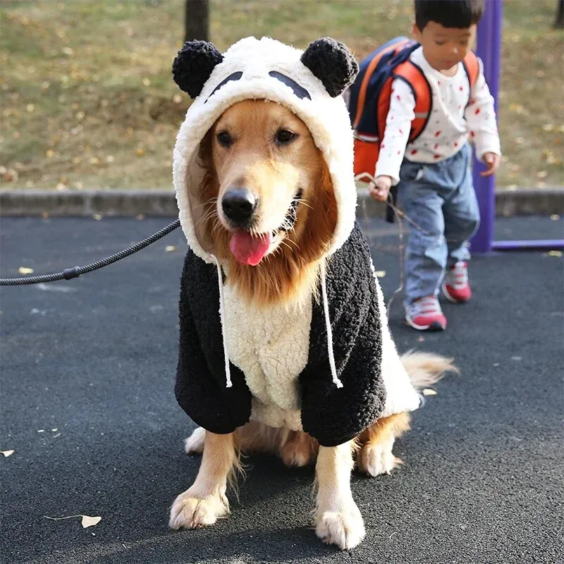 Pet Outfit Hoodie Thick Cotton Padded Clothes Big Dog Coat Jacket