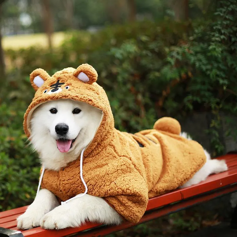 Pet Outfit Hoodie Thick Cotton Padded Clothes Big Dog Coat Jacket