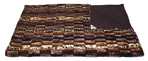 Pet Project Brown Exotic Two Sided Faux Mink Fur Throw Blanket - 60"