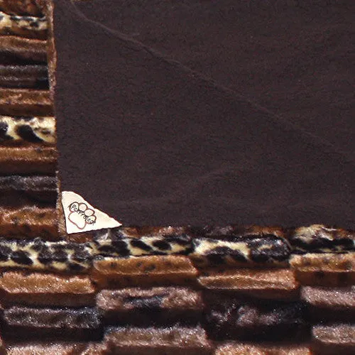 Pet Project Brown Exotic Two Sided Faux Mink Fur Throw Blanket - 60"