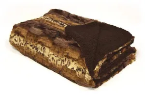 Pet Project Brown Exotic Two Sided Faux Mink Fur Throw Blanket - 60"
