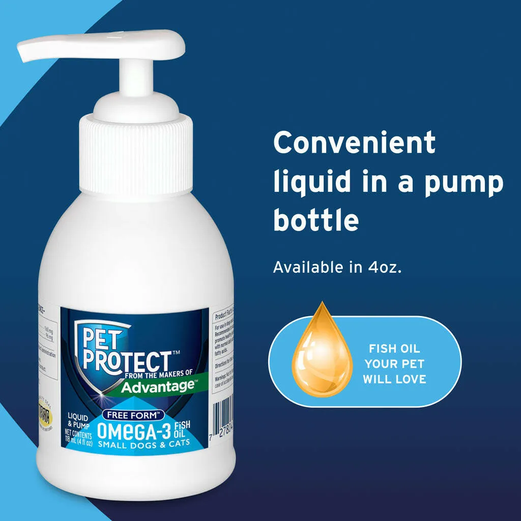 Pet Protect Omega-3 Free Form for Small Dogs & Cats, 4-oz