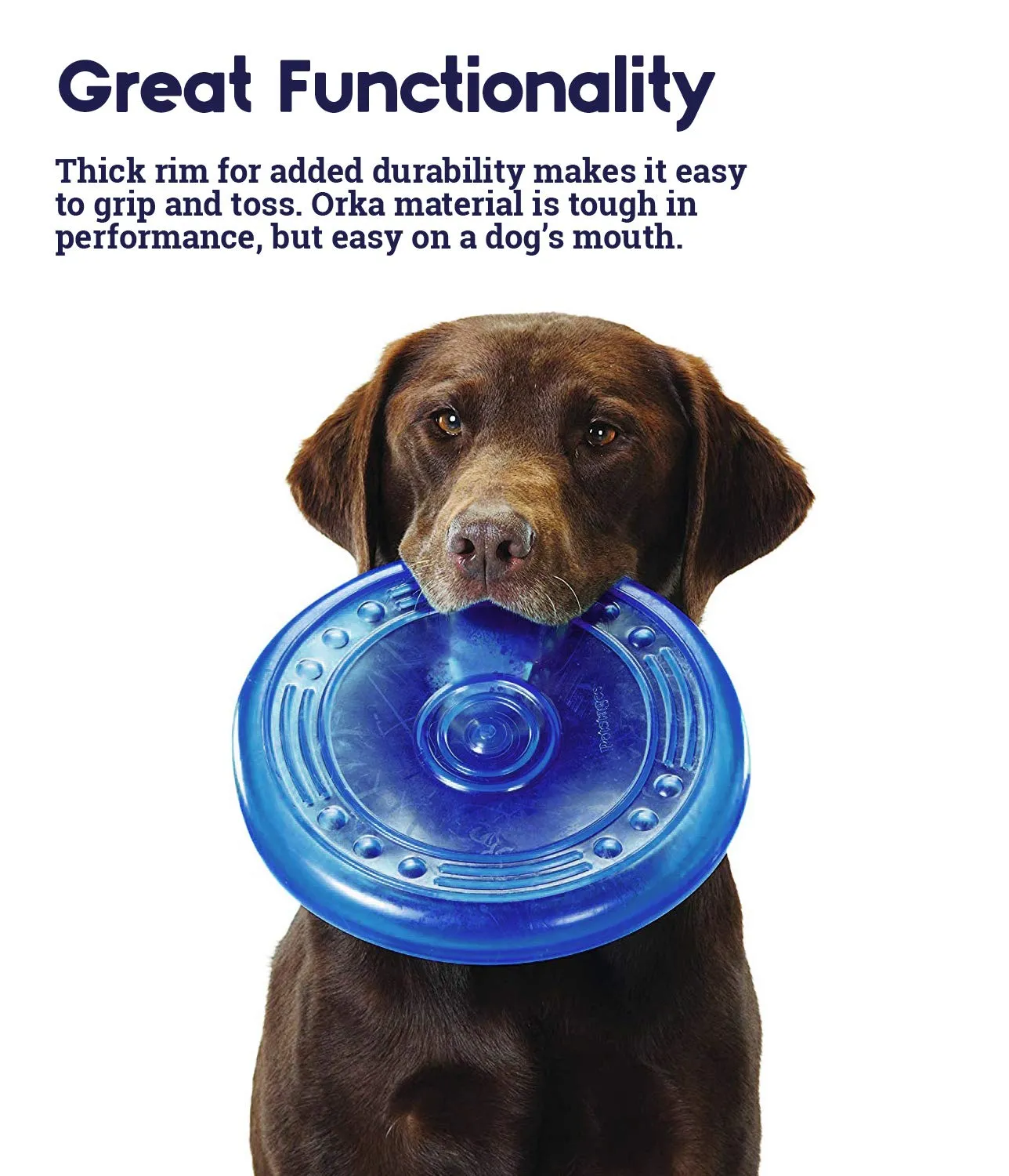 Petstages Orka Flyer Frisbee Dental Textured Rubber Chew and Fetch Dog Toy