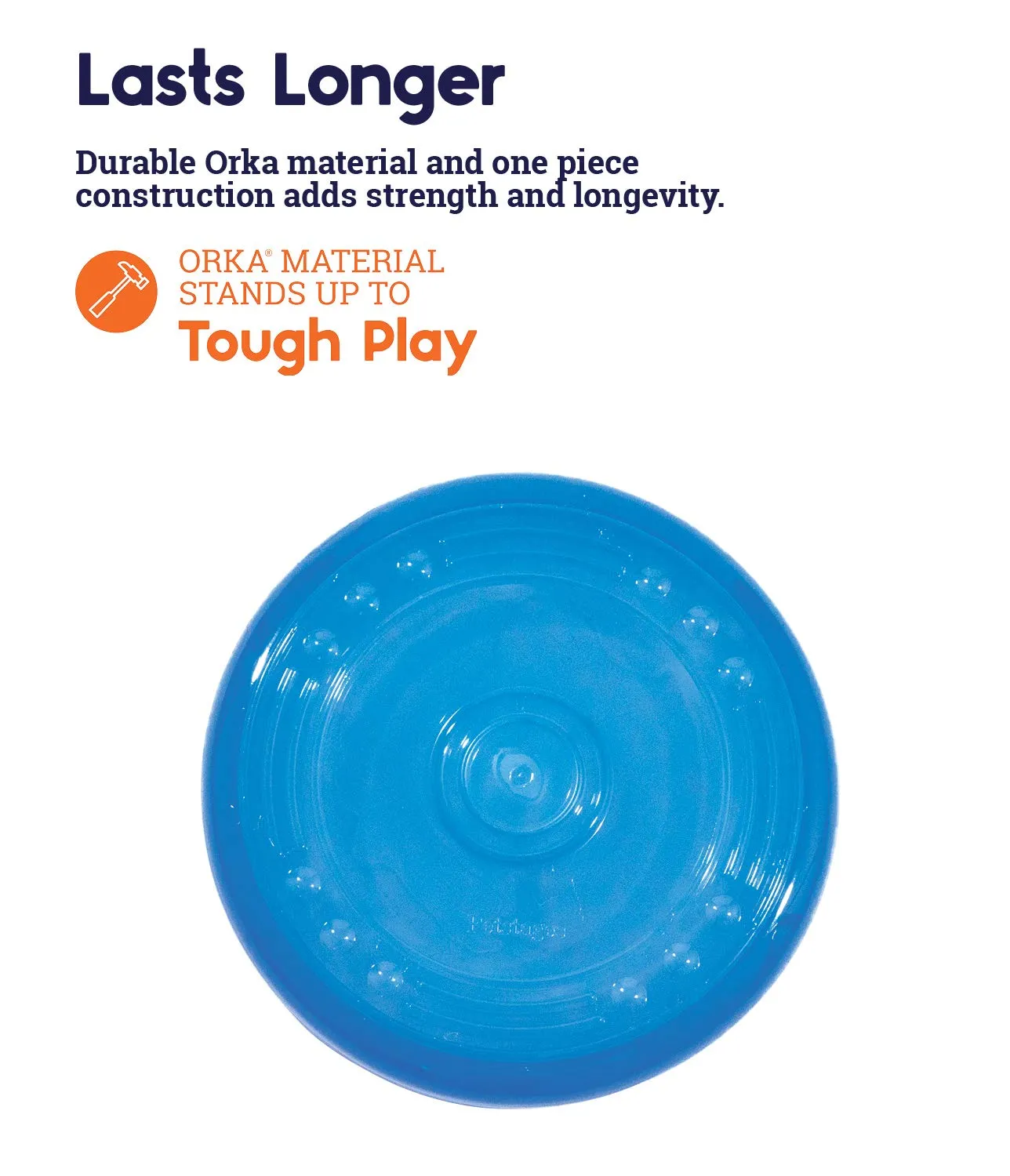Petstages Orka Flyer Frisbee Dental Textured Rubber Chew and Fetch Dog Toy