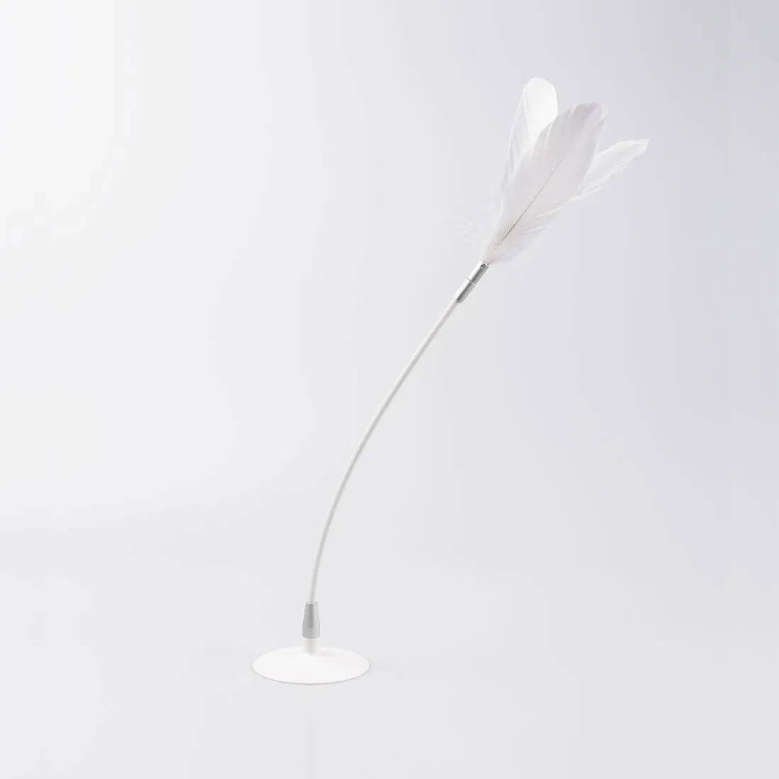 Pidan Kitten Cat Pet Chaser Wand Teaser Feather Interactive Play Fun Toy Suction Cup - white