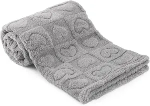 Plush Soft with Heart Checkered Baby Blanket,Fleece Infant Toddler Blankets for Girls Boys,Warm Lightweight Breathable Newborn Receiving Blankets for Crib Stroller 30"39" (Gray,Heart)