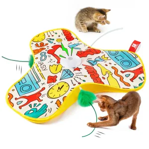 Potaroma Cat Feather Toys Interactive, Unpredicatable in-The-Cover Moving Feather Graffiti Cover