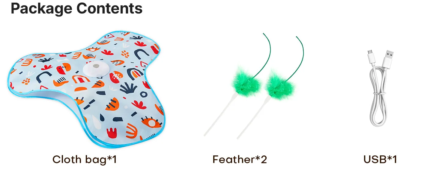 Potaroma Hide and Seek Cat Toys, in-The-Cover Unpredicatable Moving Feather, Interactive Kitten Wand Toy