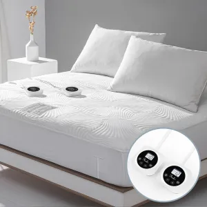 Queen Size Electric Heated Mattress Pad 10 Heat Settings Dual Control with Memory Timer for 1-12 Hours Auto Off, Lighted Button