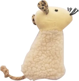 Refillable Mouse Toy Stuffed with Your Choice of 5 Different Cat Drugs (Tatarian Honeysuckle, Silver Vine, Valerian Root, Lemongrass, Catnip) (White, 4-in-1 Catnip Alternative Blend)
