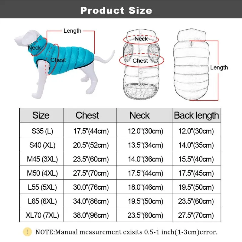 Reversible Waterproof Parka Large Dog Vest