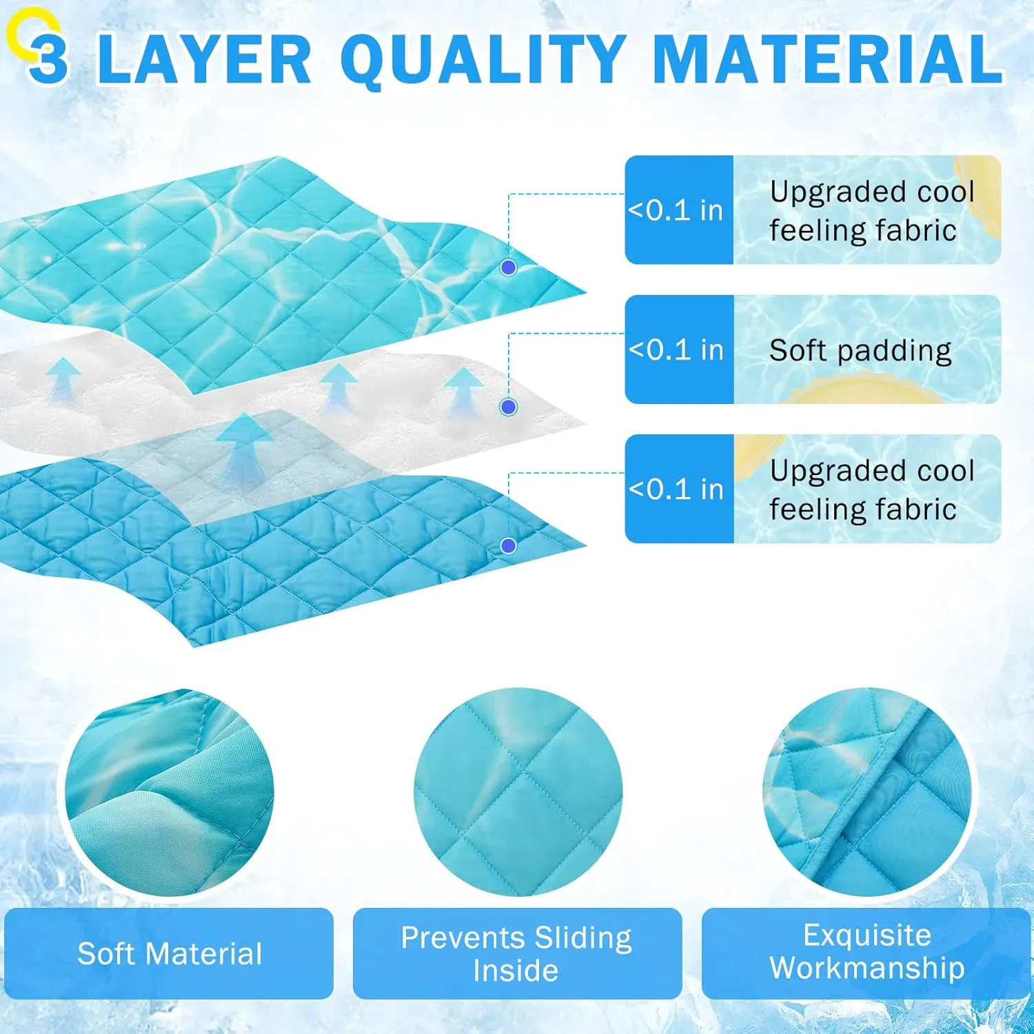 SCENEREAL Upgraded Dog Cooling Mat for Small Meduim Breeds Dogs, 28"x40" Reversible Self- Cooling Mat for Summer Heat, Ice Cool Soft Pet Throw Blanket Use in Couch, Car, Seat,Bed- Machine Washable