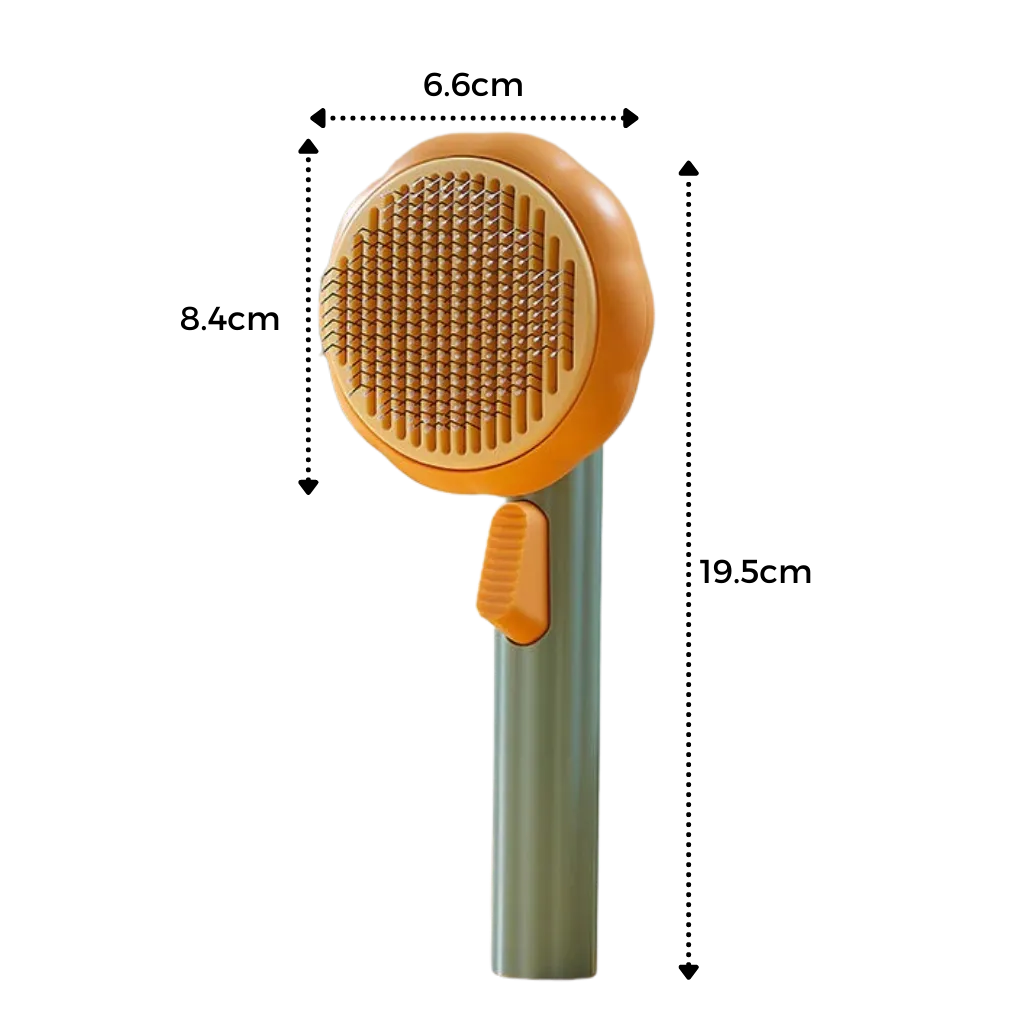 Self-cleaning pumpkin pet brush