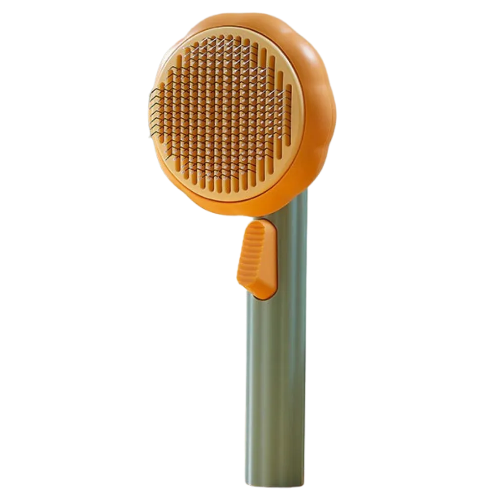 Self-cleaning pumpkin pet brush