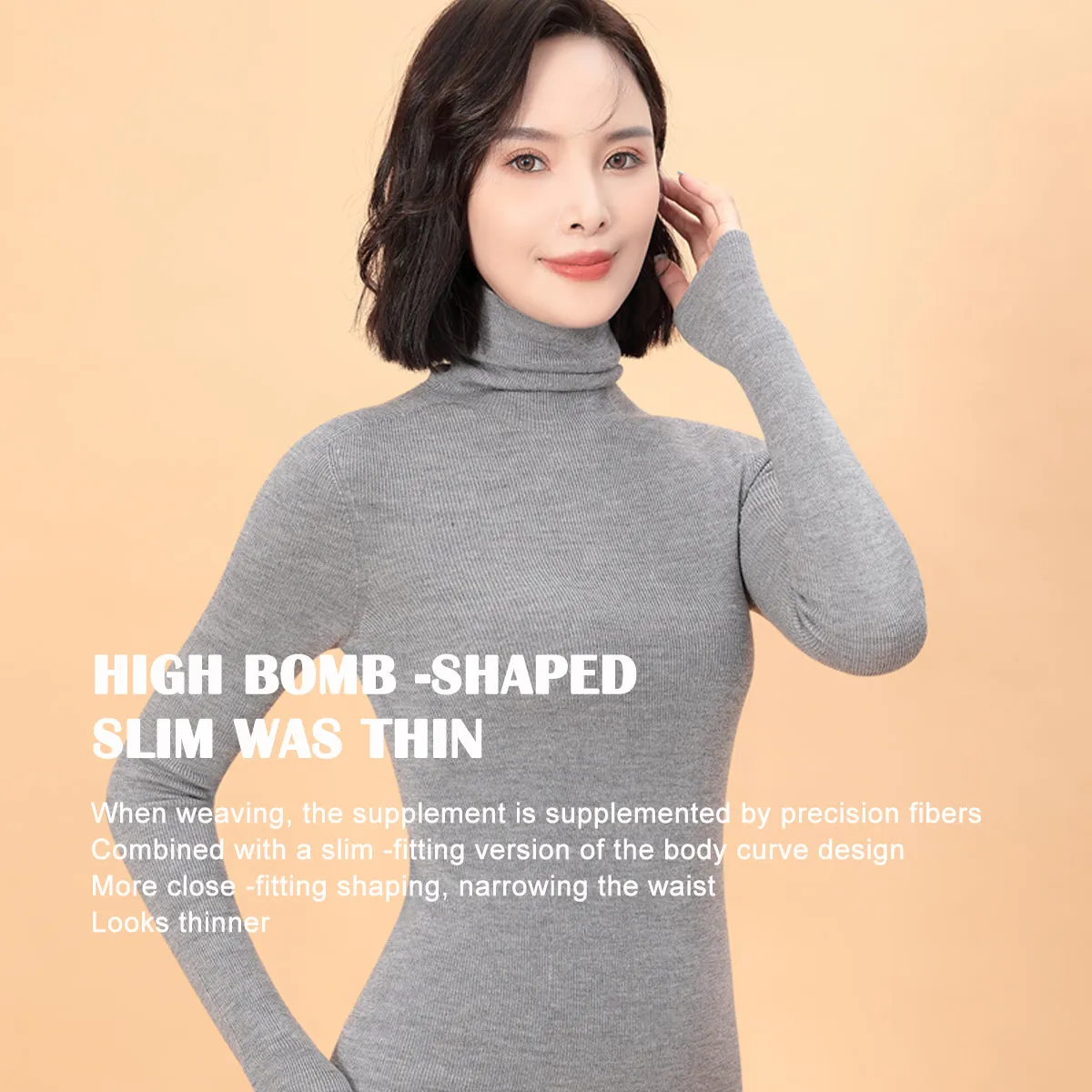 Sidiou Group Seamless Thicken Woolen Sweater For Women Winter Basic Stand Collar Long Sleeve Underwear Slim And Warm Knitted Bottoming Shirt