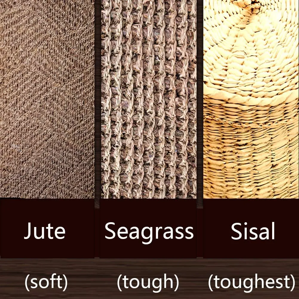 Sisal Rope 6mm for Cat Scratcher Repair and Replace Cat Scratching Post, DIY Scratching Furniture - Cat Tree, Scratch Carpet & Mat, Cat Kicker Toys, Black 33ft/10m