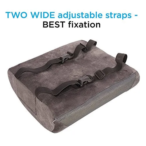 SOFTaCARE Seat Cushion Coccyx Orthopedic Memory Foam and Lumbar Support Pillow, Set of 2, Dark Gray