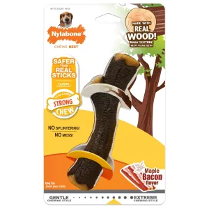 Strong Chew Real Wood Stick Dog Chew Toy Maple Bacon - Nylabone