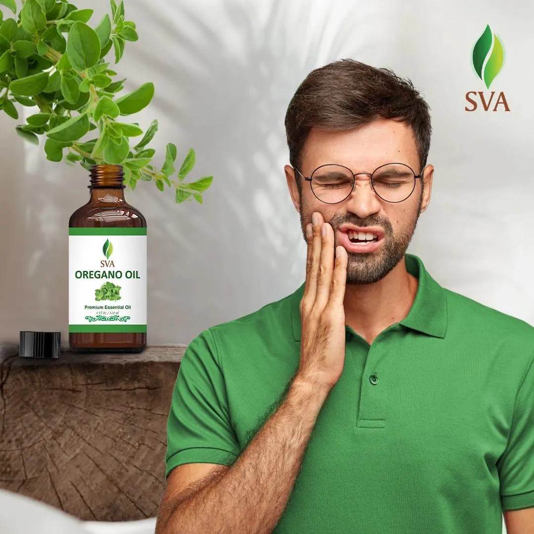 SVA Oregano Essential Oil  4 Fl Oz  100% Natural Oregano Oil - for Diffuser, Hair Care, Face, Skin Care, Aromatherapy, Scalp and Body Massage, Soap and Candle Making  with Dropper