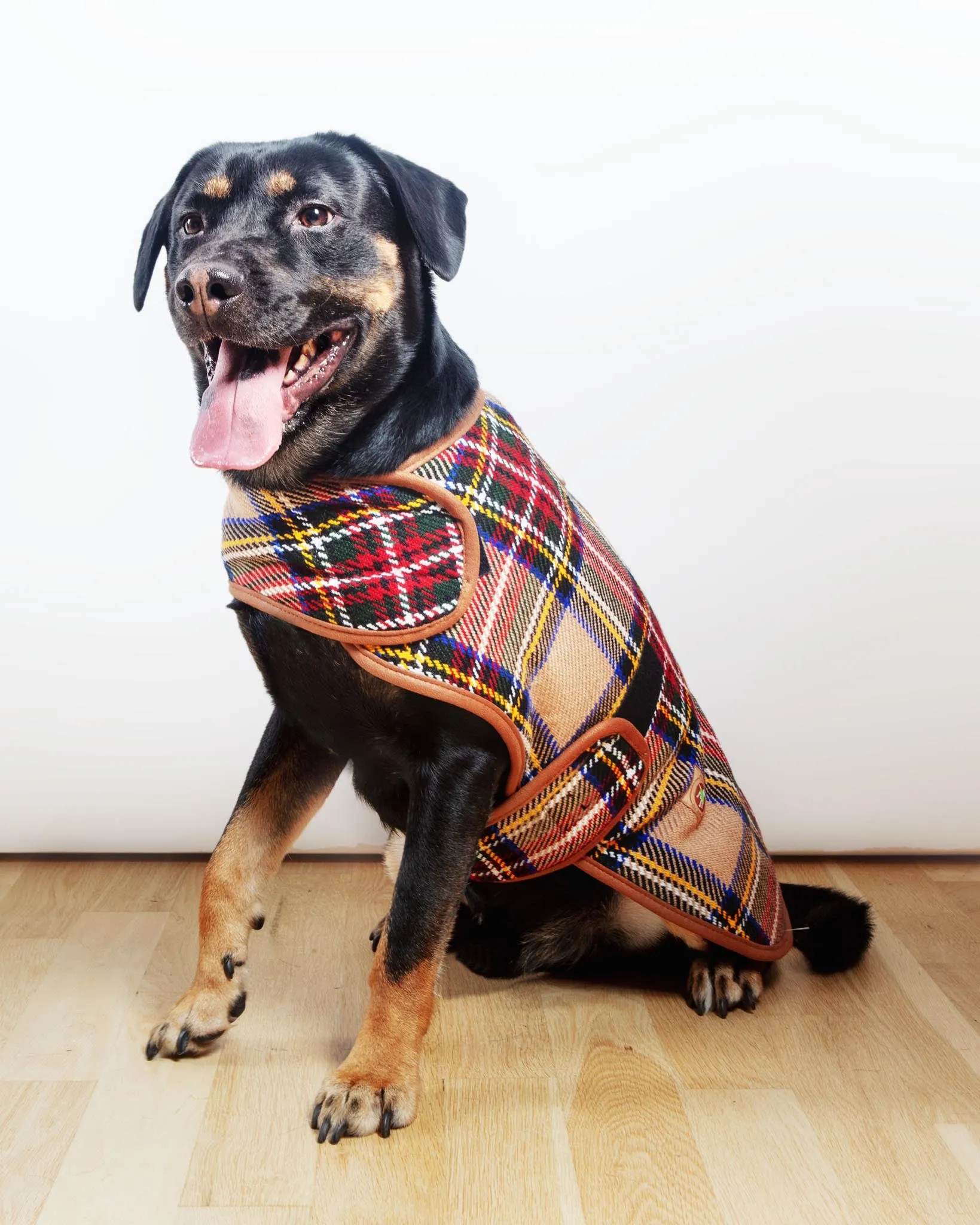 Tan Tartan Plaid Dog Coat (FINAL SALE)