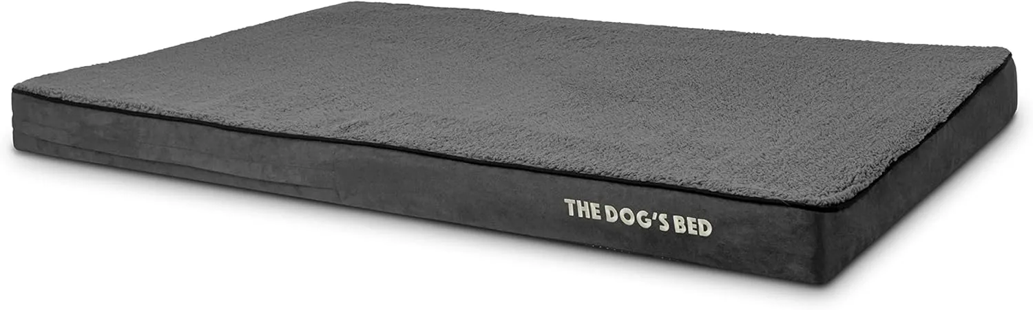 The Dogs Bed Orthopedic Memory Foam Jumbo Dog Bed, XXXL Grey Plush 64x44, Pain Relief for Arthritis, Hip & Elbow Dysplasia, Post Surgery, Lameness, Supportive, Waterproof Washable Cover